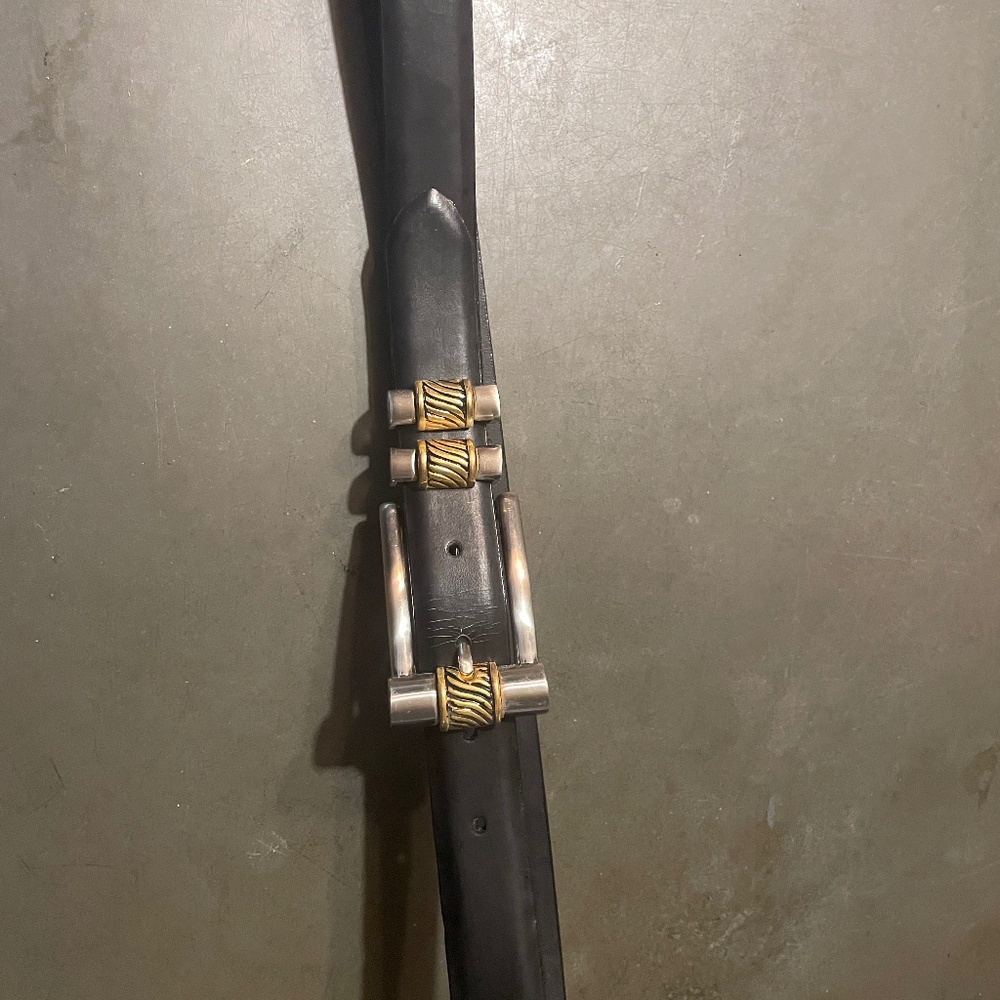 Ladies Black Leather Belt by Captiva Size M